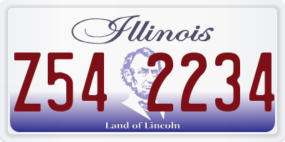 IL license plate Z542234