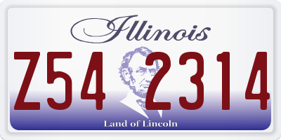 IL license plate Z542314