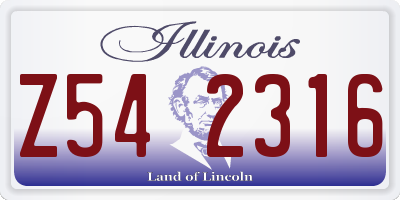 IL license plate Z542316
