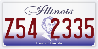IL license plate Z542335