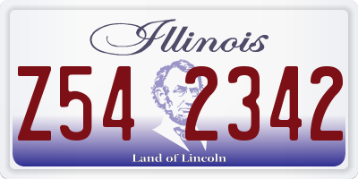 IL license plate Z542342