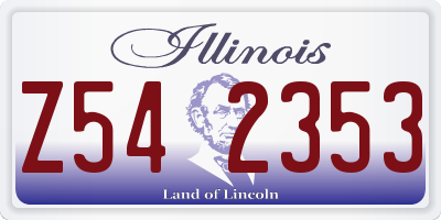 IL license plate Z542353
