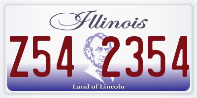 IL license plate Z542354
