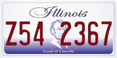 IL license plate Z542367