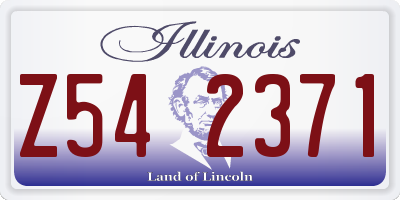 IL license plate Z542371