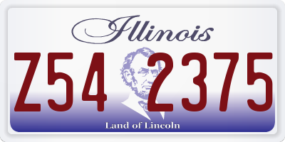 IL license plate Z542375