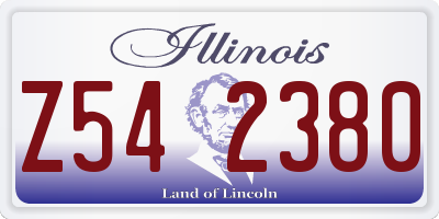 IL license plate Z542380