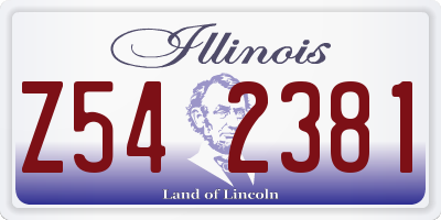 IL license plate Z542381