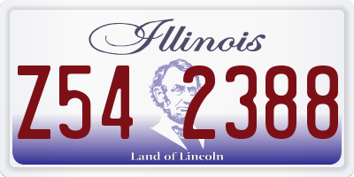 IL license plate Z542388