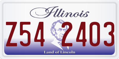 IL license plate Z542403