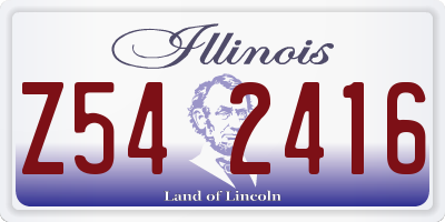IL license plate Z542416