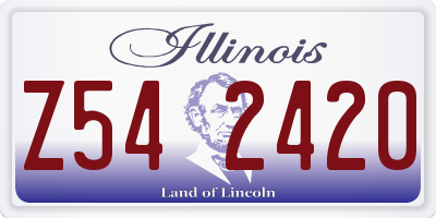 IL license plate Z542420