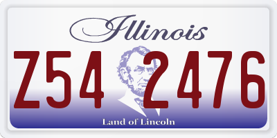 IL license plate Z542476