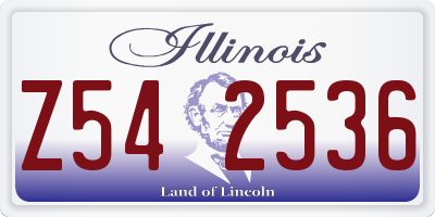 IL license plate Z542536