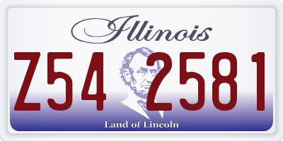 IL license plate Z542581