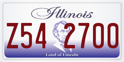 IL license plate Z542700