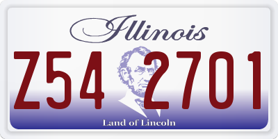 IL license plate Z542701