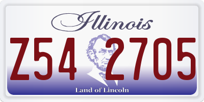IL license plate Z542705