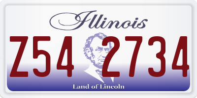 IL license plate Z542734