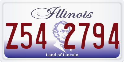 IL license plate Z542794