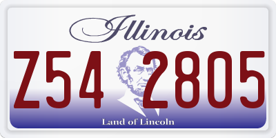 IL license plate Z542805