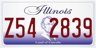 IL license plate Z542839