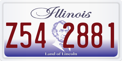 IL license plate Z542881