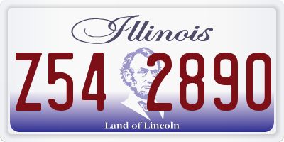 IL license plate Z542890