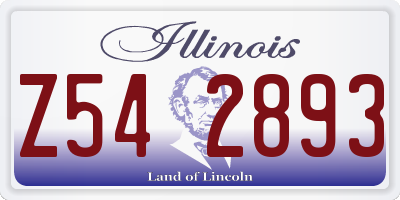 IL license plate Z542893