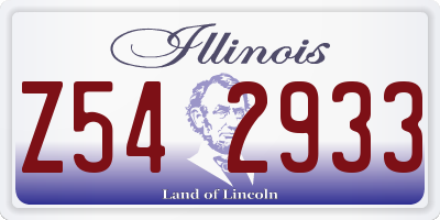IL license plate Z542933