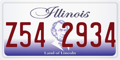 IL license plate Z542934