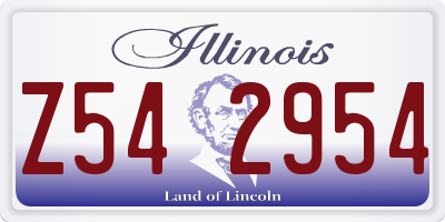 IL license plate Z542954