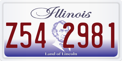 IL license plate Z542981