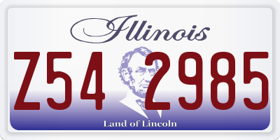 IL license plate Z542985