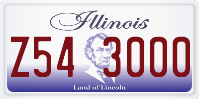 IL license plate Z543000