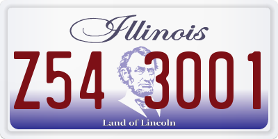 IL license plate Z543001