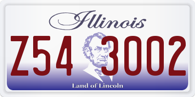 IL license plate Z543002