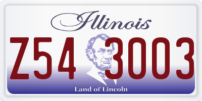 IL license plate Z543003