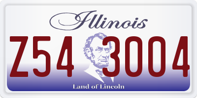 IL license plate Z543004
