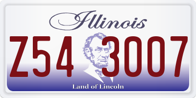 IL license plate Z543007