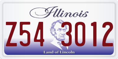 IL license plate Z543012