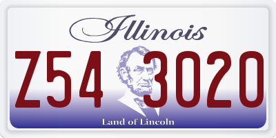 IL license plate Z543020