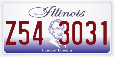 IL license plate Z543031