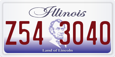 IL license plate Z543040