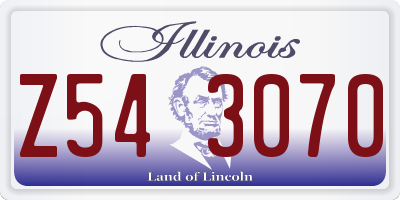 IL license plate Z543070
