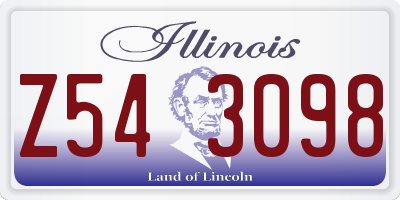 IL license plate Z543098