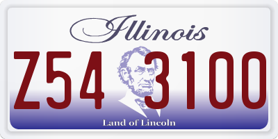 IL license plate Z543100