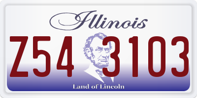 IL license plate Z543103
