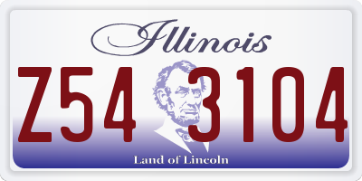 IL license plate Z543104