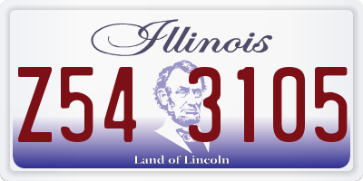 IL license plate Z543105